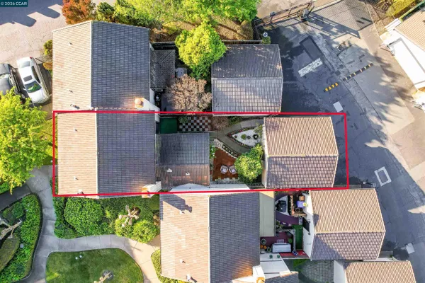 a city view with tall buildings