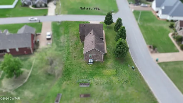 an aerial view of a house