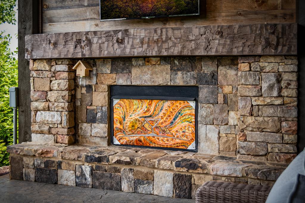 520 Overlook Drive Blue Ridge, GA 30513 - Photo 71 of 84 a front view of a house with a garden