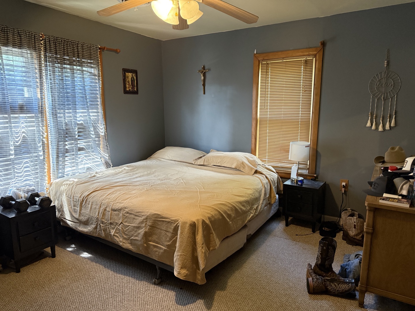 218 West 1st Street Spring Valley, IL 61362 - Photo 23 of 30 a bedroom with a bed and a chandelier