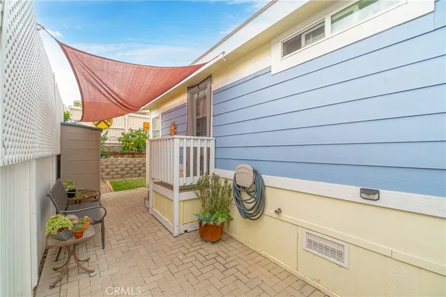 a view of porch with seating space