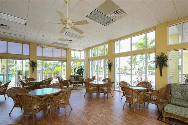 a outdoor space with furniture