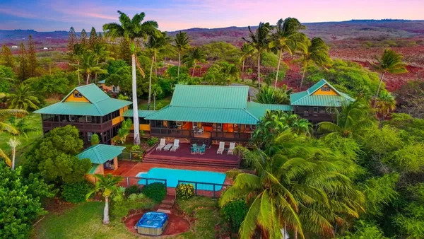 a view of an outdoor space with swimming pool