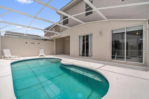 a house with swimming pool