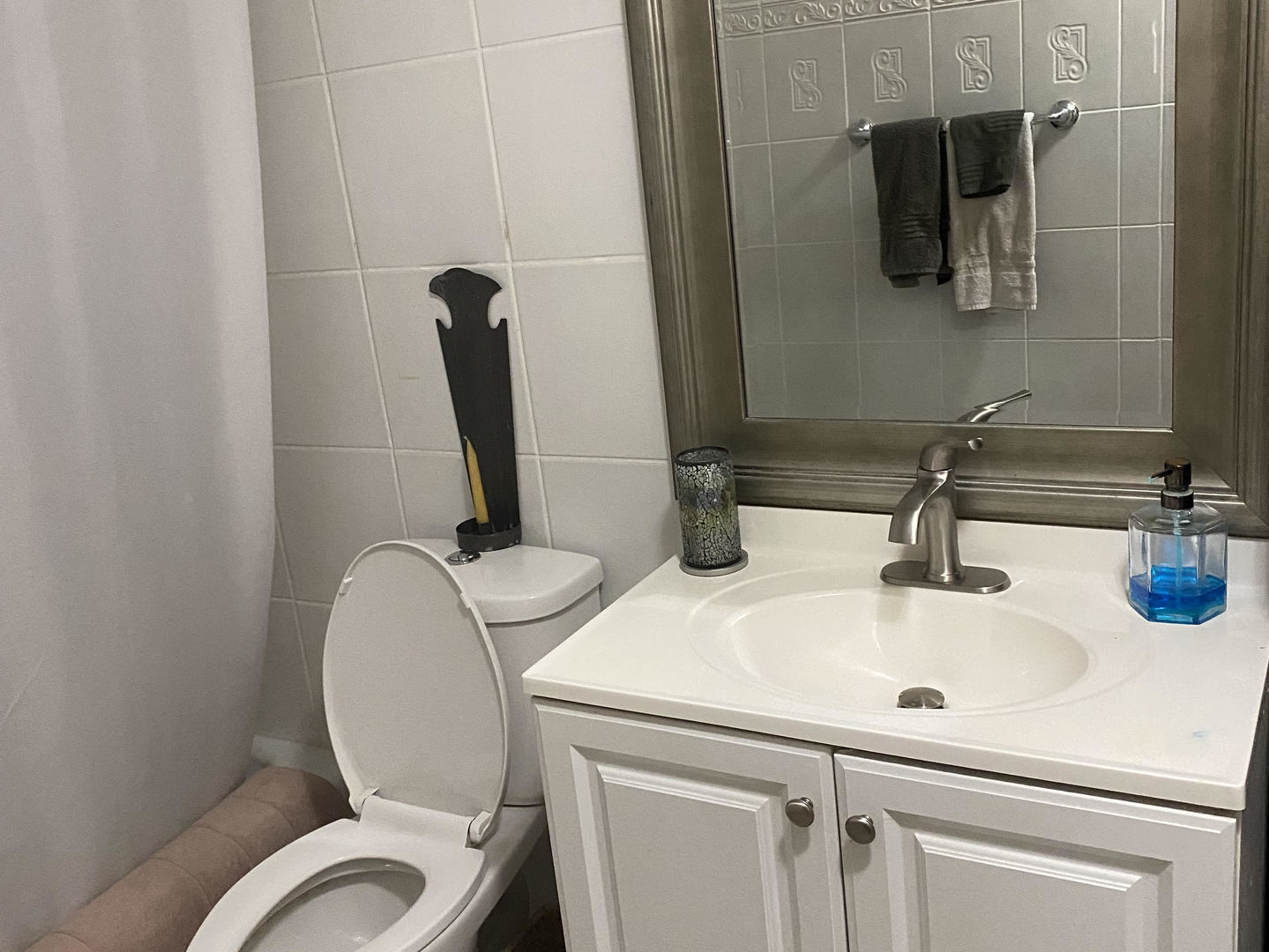 450 North Main Street, Unit S103 Wauconda, IL 60084 - Photo 13 of 14 a bathroom with a toilet sink and mirror