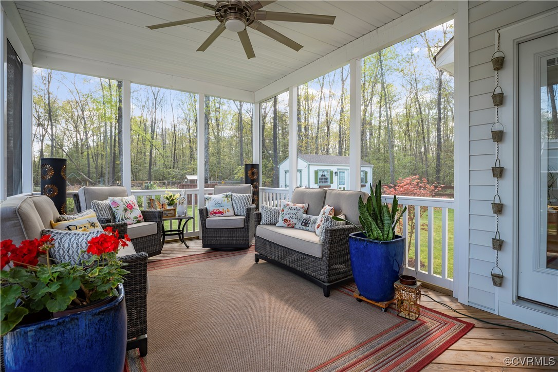 6213 Round Rock Road Chesterfield, VA 23838 - Photo 29 of 45 Screened porch with floor to ceiling windows, an o