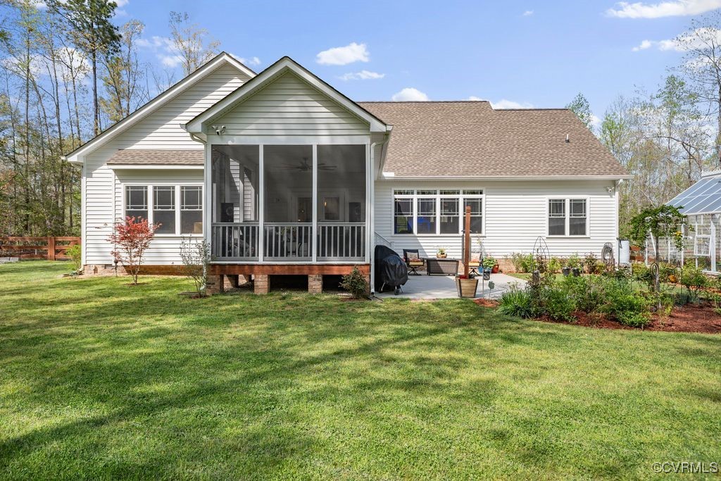 6213 Round Rock Road Chesterfield, VA 23838 - Photo 35 of 45 Back of property featuring a screened porch, yard,