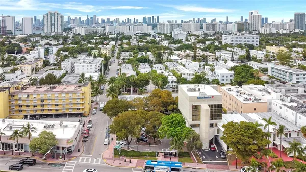 an aerial view of a city