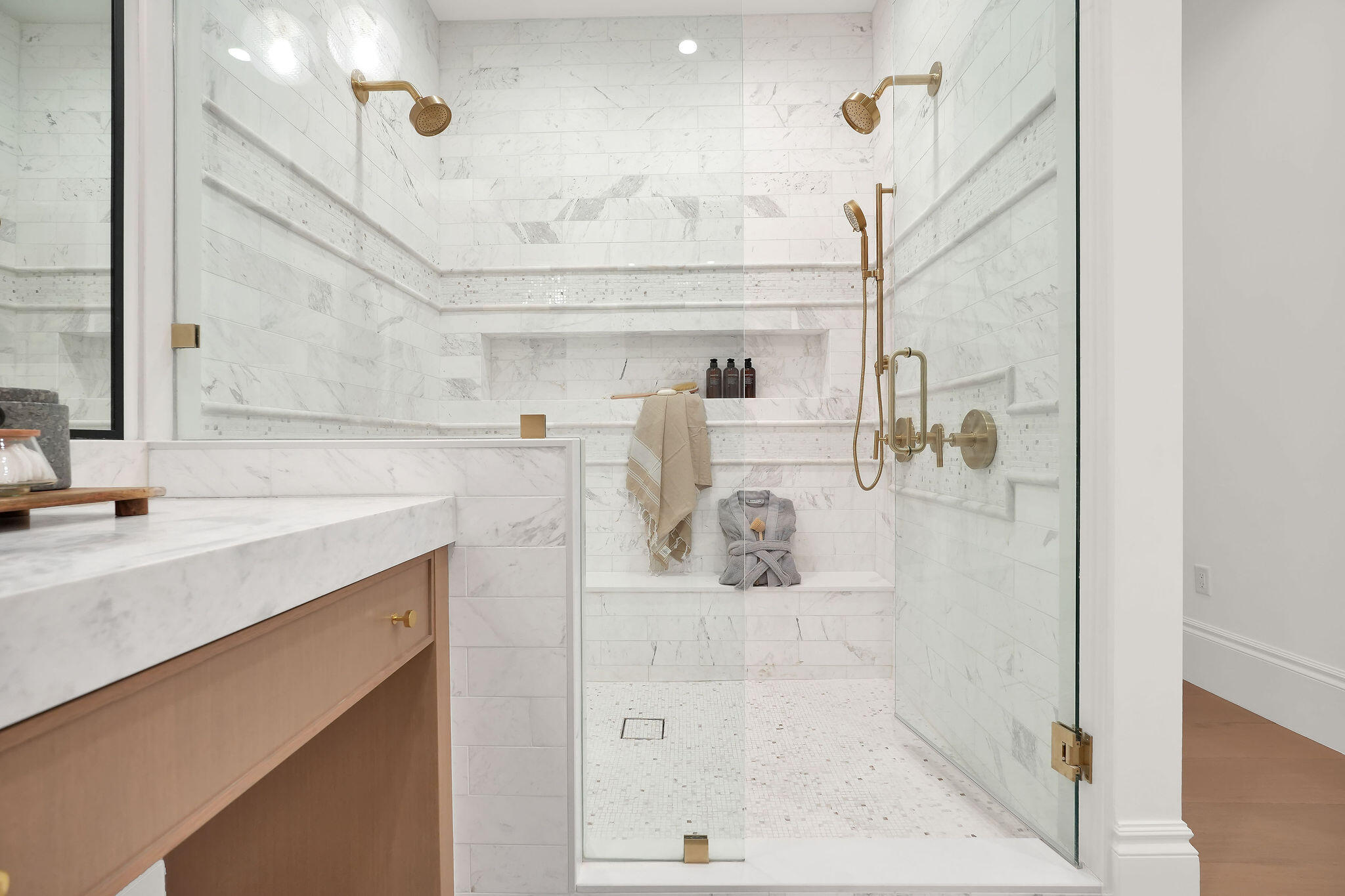 839 Chestnut Court Marco Island, FL 34145 - Photo 18 of 88 Marble shower with limestone floor