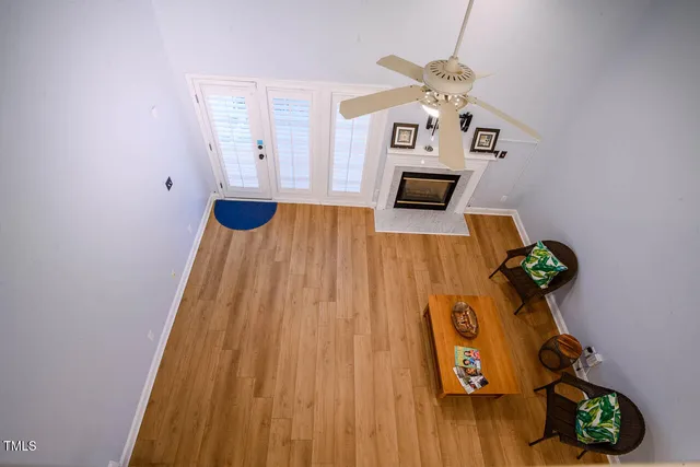 a view of entryway with wooden floor