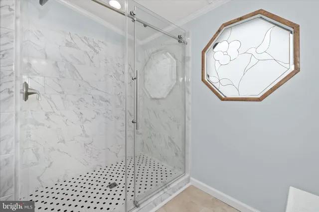 a bathroom with a shower