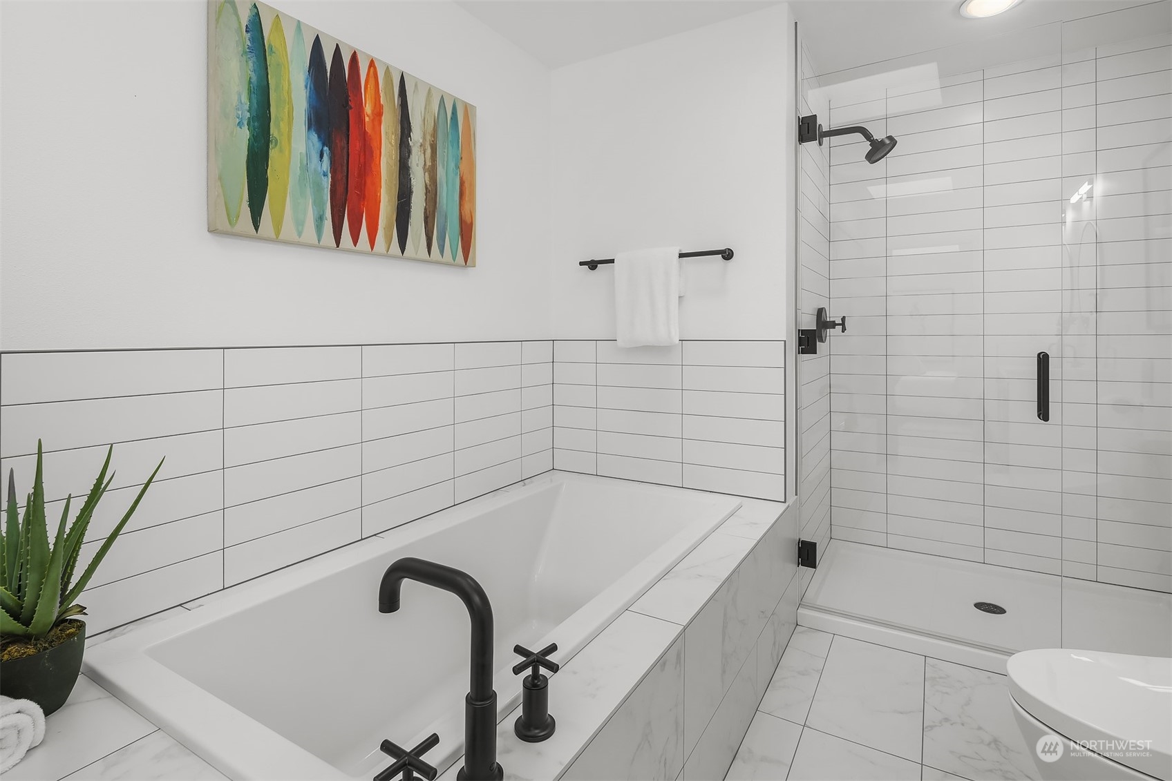 8457 Midland Road Medina, WA 98039 - Photo 26 of 40 a bathroom with a bathtub and shower