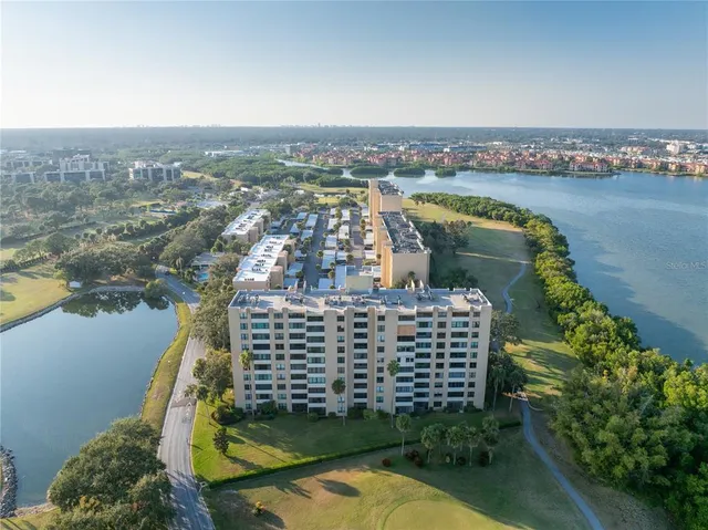 a view of a city with tall buildings