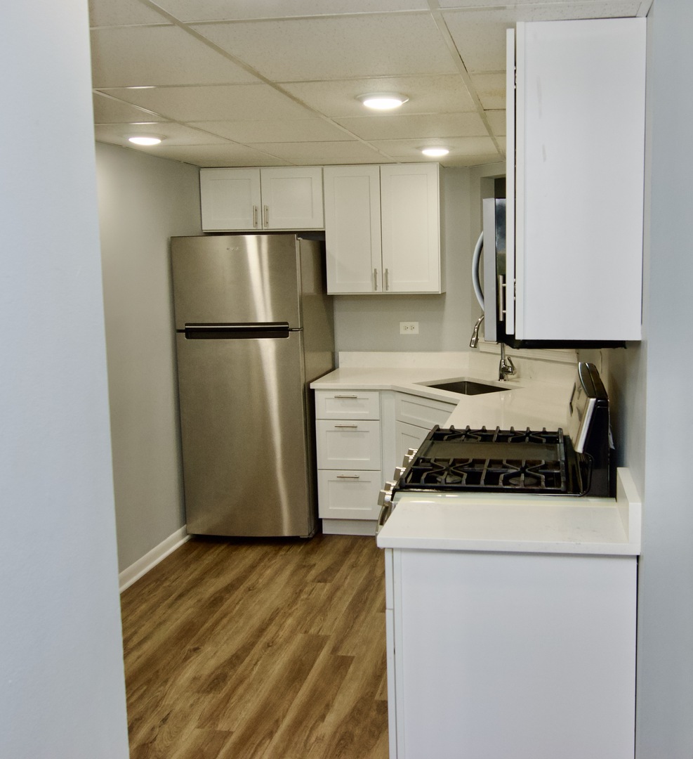 10347 Dearlove Road, Unit 301 Glenview, IL 60025 - Photo 4 of 13 a kitchen with a refrigerator sink and stove
