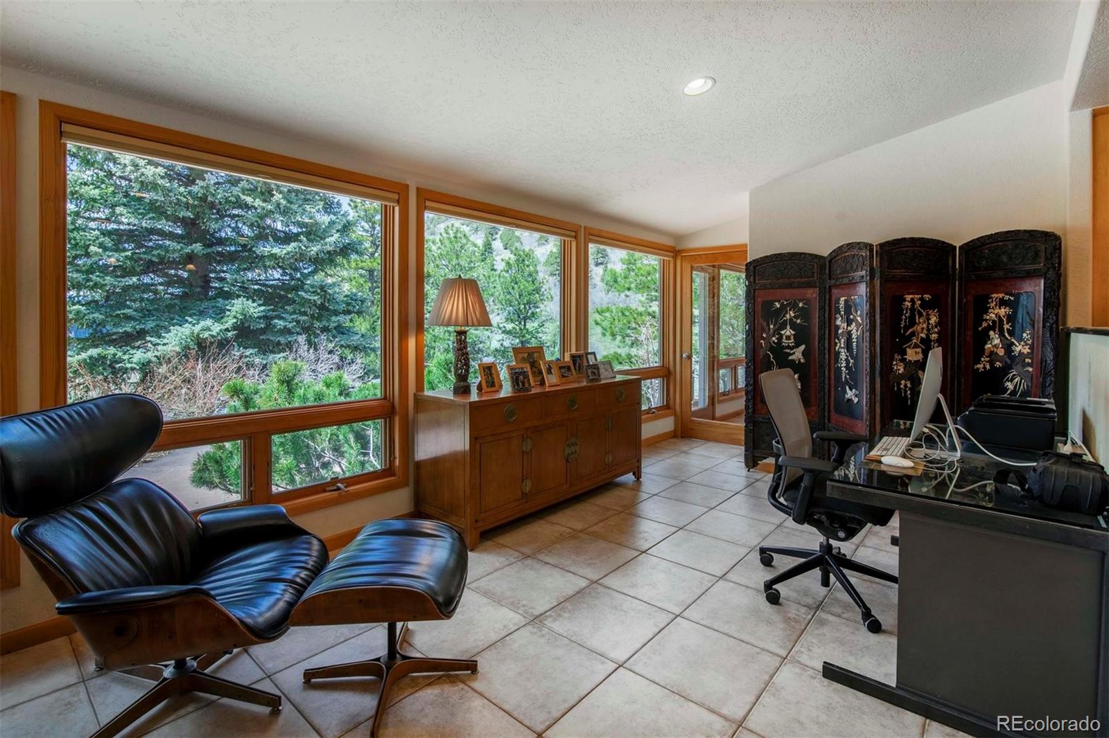 18332 Stone Gate Drive Morrison, CO 80465 - Photo 14 of 40 a living room with furniture a rug floor and a large window