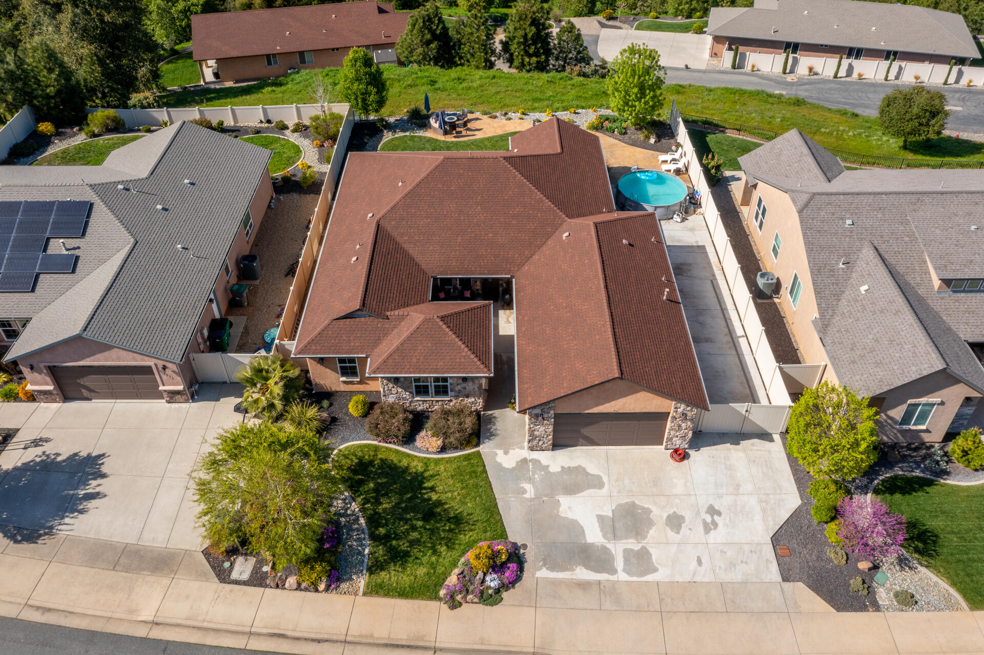 4321 Risstay Way Shasta Lake, CA 96019 - Photo 38 of 38 an aerial view of a house with a yard and garden