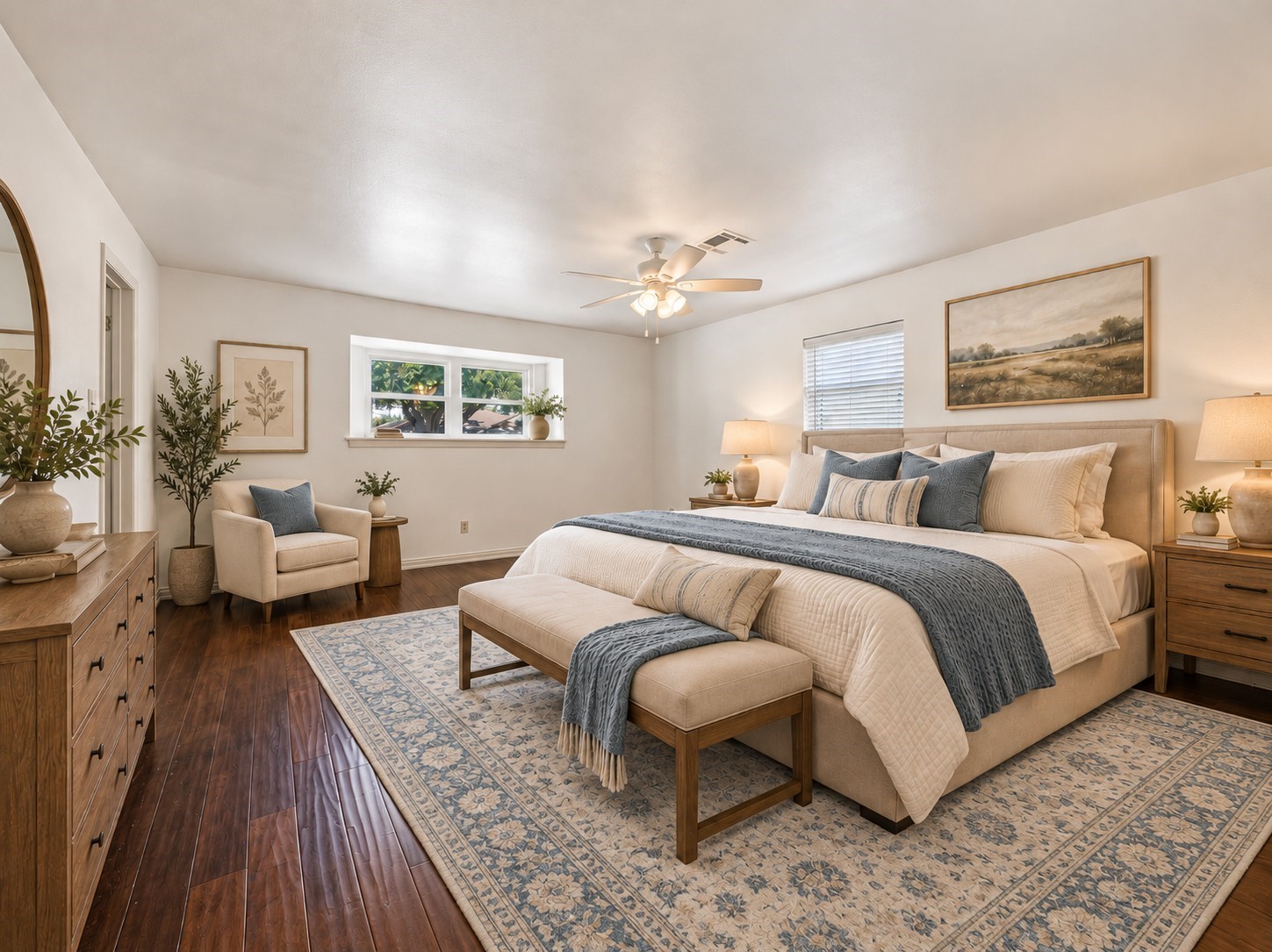 1327 Guese Road Houston, TX 77008 - Photo 9 of 18 Digitally Staged. Generously sized primary bedroom offers fresh paint and plenty of room to create a comfortable, relaxing retreat.