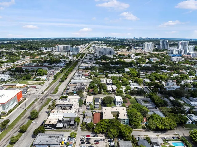 an aerial view of a city