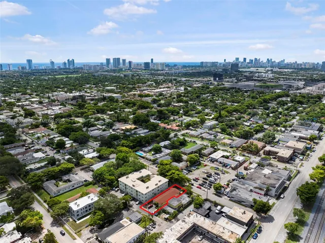 an aerial view of multiple house