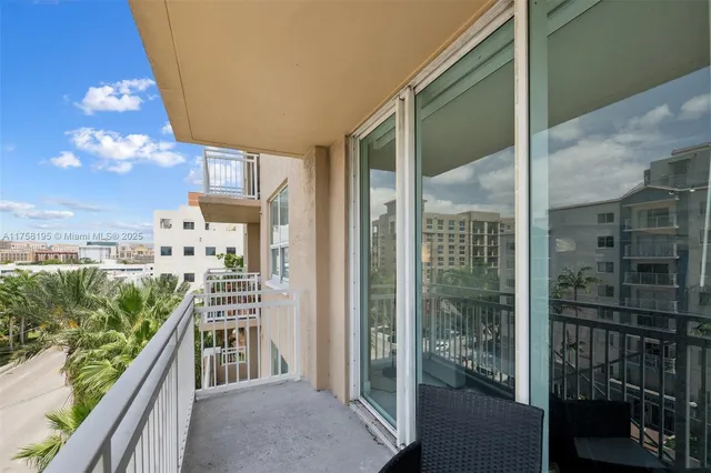 a view of balcony with city view
