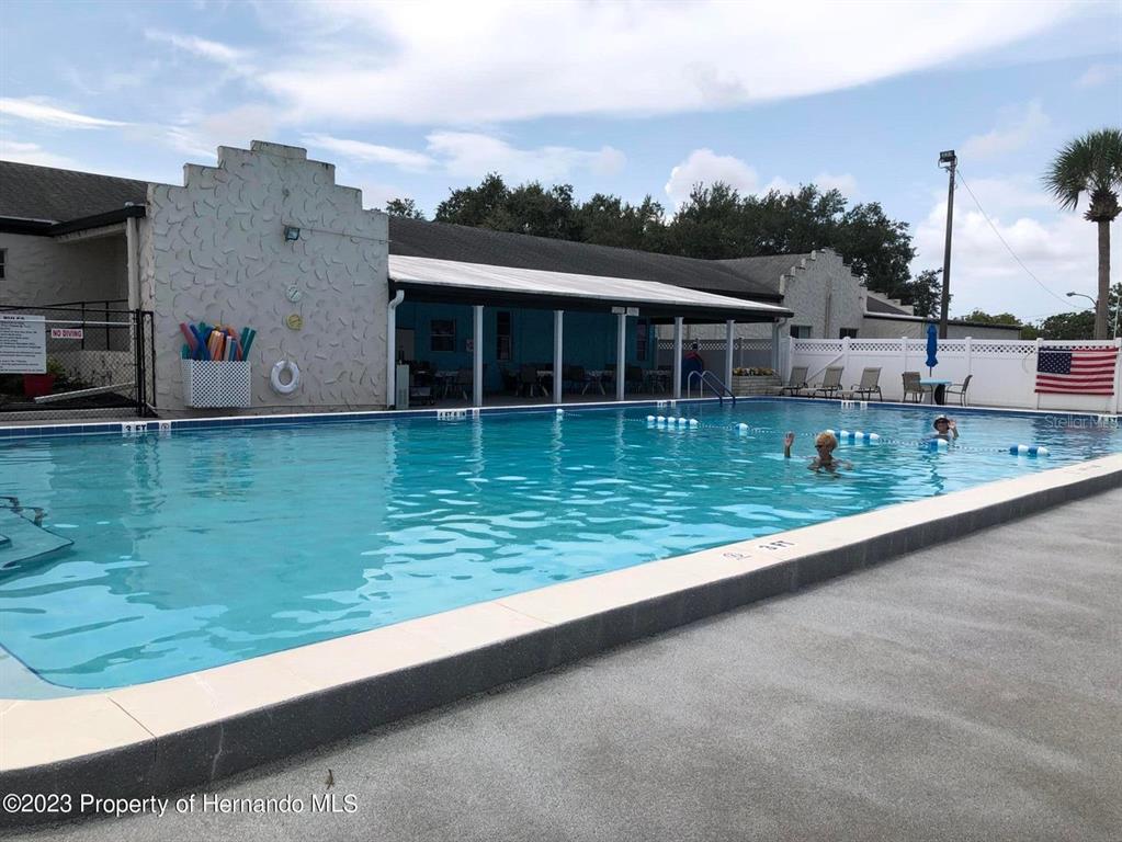 12246 Evantide Avenue Brooksville, FL 34613 - Photo 9 of 9 a view of a swimming pool with a garden