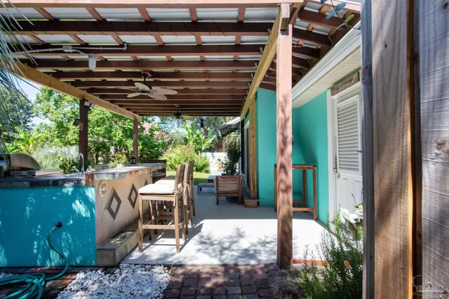a view of swimming pool with garden
