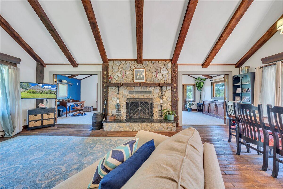 280 Woodwinds Road Callaway, VA 24067 - Photo 30 of 97 a living room with furniture and a fireplace