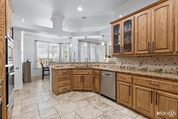 a large bathroom with a sink and a large mirror