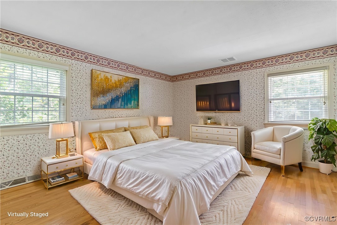 3223 Wood Dale Road Chester, VA 23831 - Photo 23 of 45 Bedroom featuring wallpapered walls and wood finis