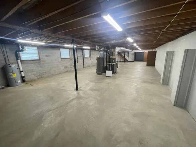 a view of a brick house with wooden floor