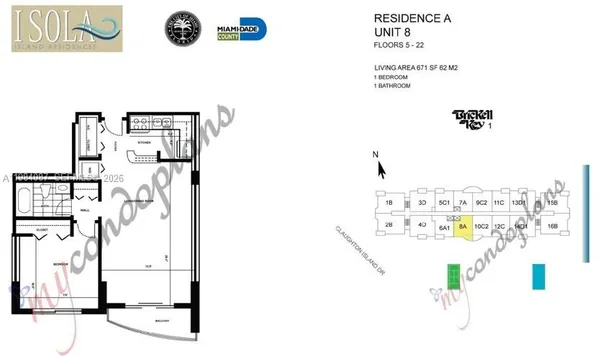 $2,950 | 770 Claughton Island Drive, Unit 1508, Miami, FL 33131