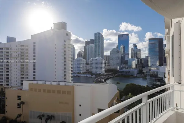 a view of a city with tall buildings