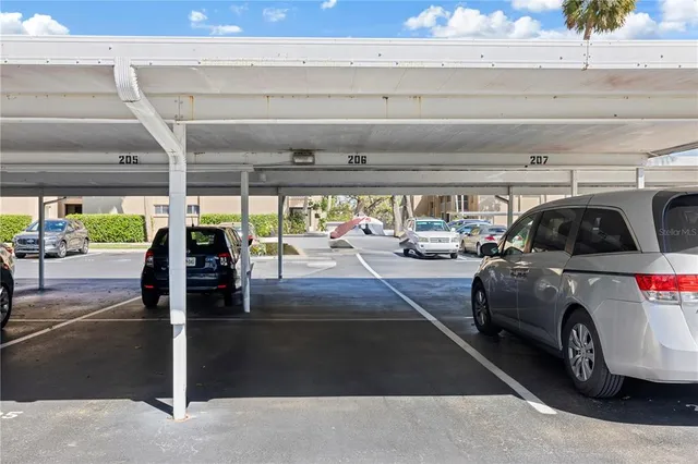 a view of parking garage