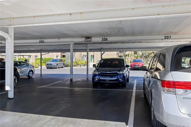 a view of parking garage