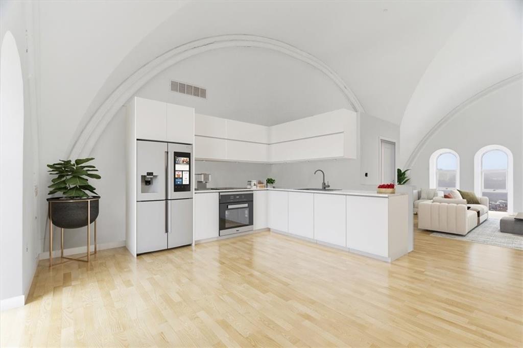 1 Pius Street, Unit A4 Pittsburgh, PA 15203 - Photo 18 of 40 virtually staged kitchen