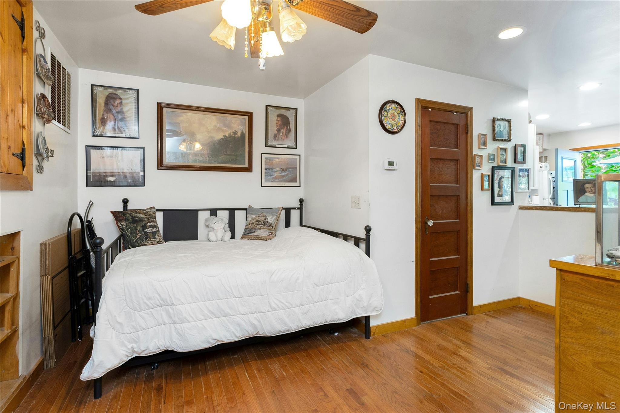 73 Lake Ellis Road Wingdale, NY 12594 - Photo 29 of 41 Bedroom with hardwood / wood-style flooring, recessed lighting, and ceiling fan