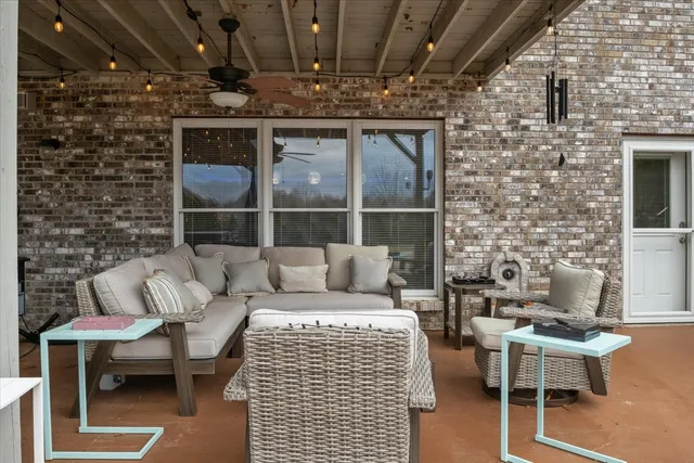 a outdoor living space with furniture