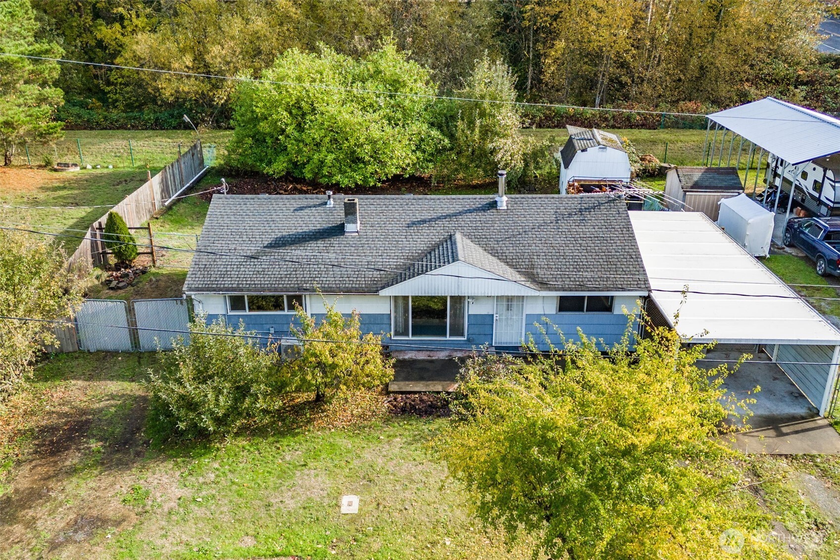 33526 18th Avenue South Federal Way, WA 98003 - Photo 26 of 31 an aerial view of a house with swimming pool garden and patio