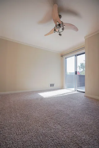 a view of a balcony from door