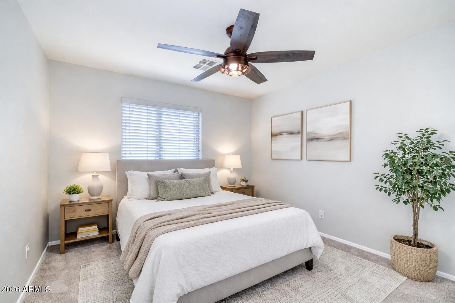21619 West Durango Street Buckeye, AZ 85326 - Photo 27 of 30 a bedroom with a bed and a potted plant