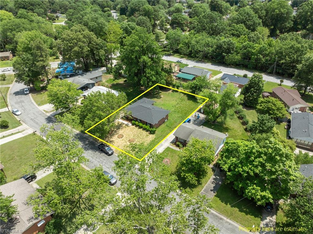 2507 Fontaine Road Greensboro, NC 27407 - Photo 2 of 34 Overhead shot showing the approximate lot dimensions.