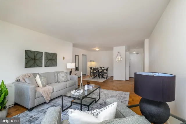 a living room with furniture and a couch