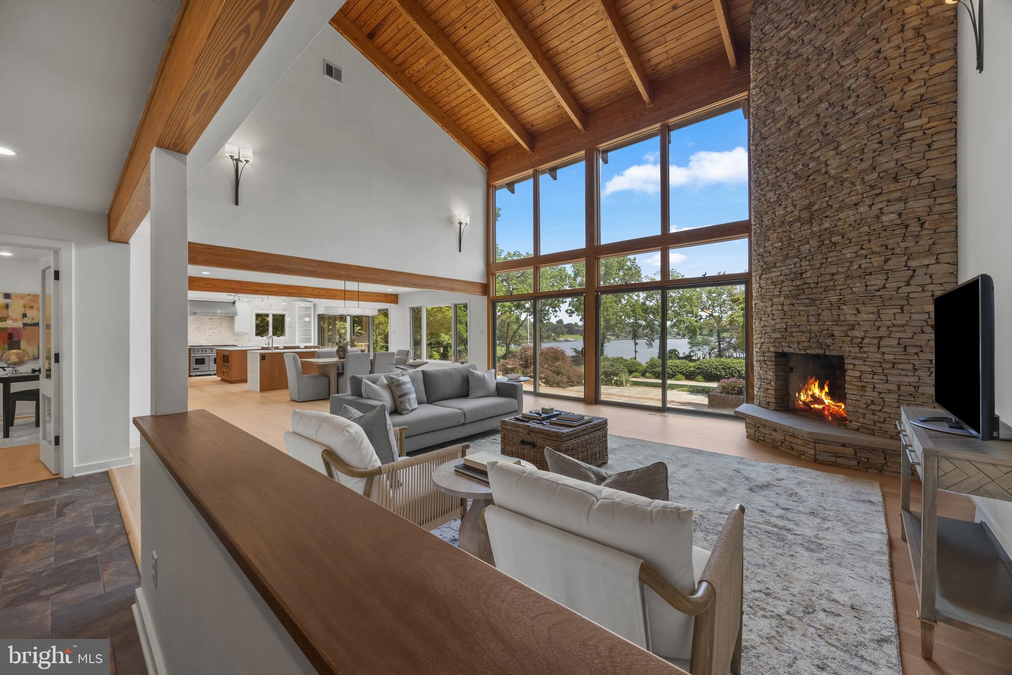 917 Childs Point Road Annapolis, MD 21401 - Photo 14 of 40 Living room with fireplace