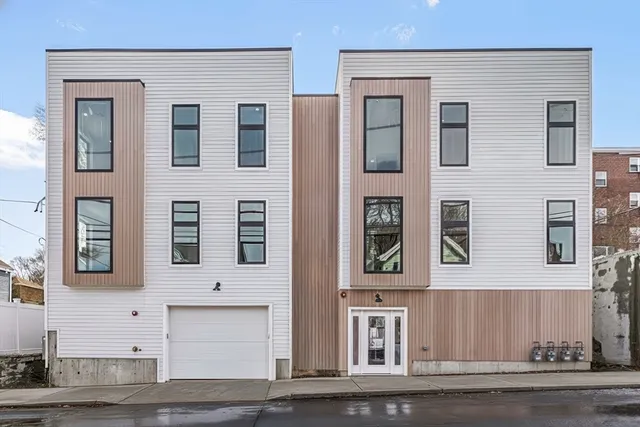 a front view of a multi story building