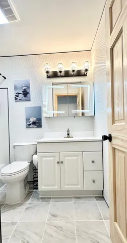 a bathroom with a sink and a toilet