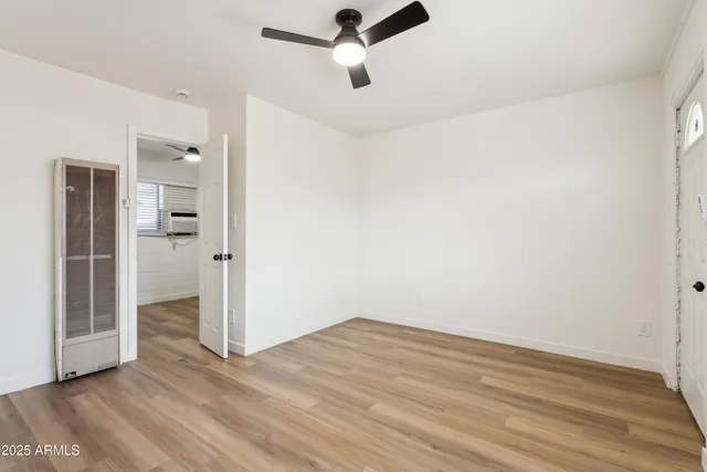 an aerial view of a house with a garden