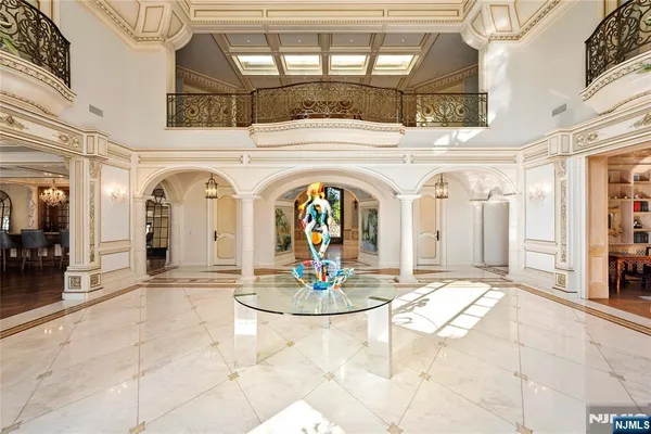 a living room with entrance gate