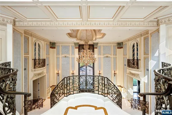 a view of a hallway with a couch