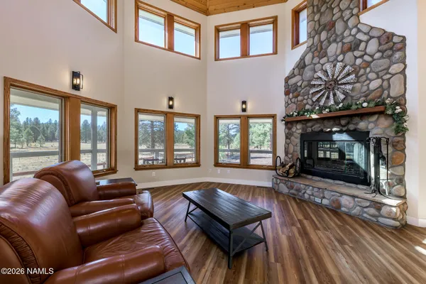 a view of an chairs with a tv