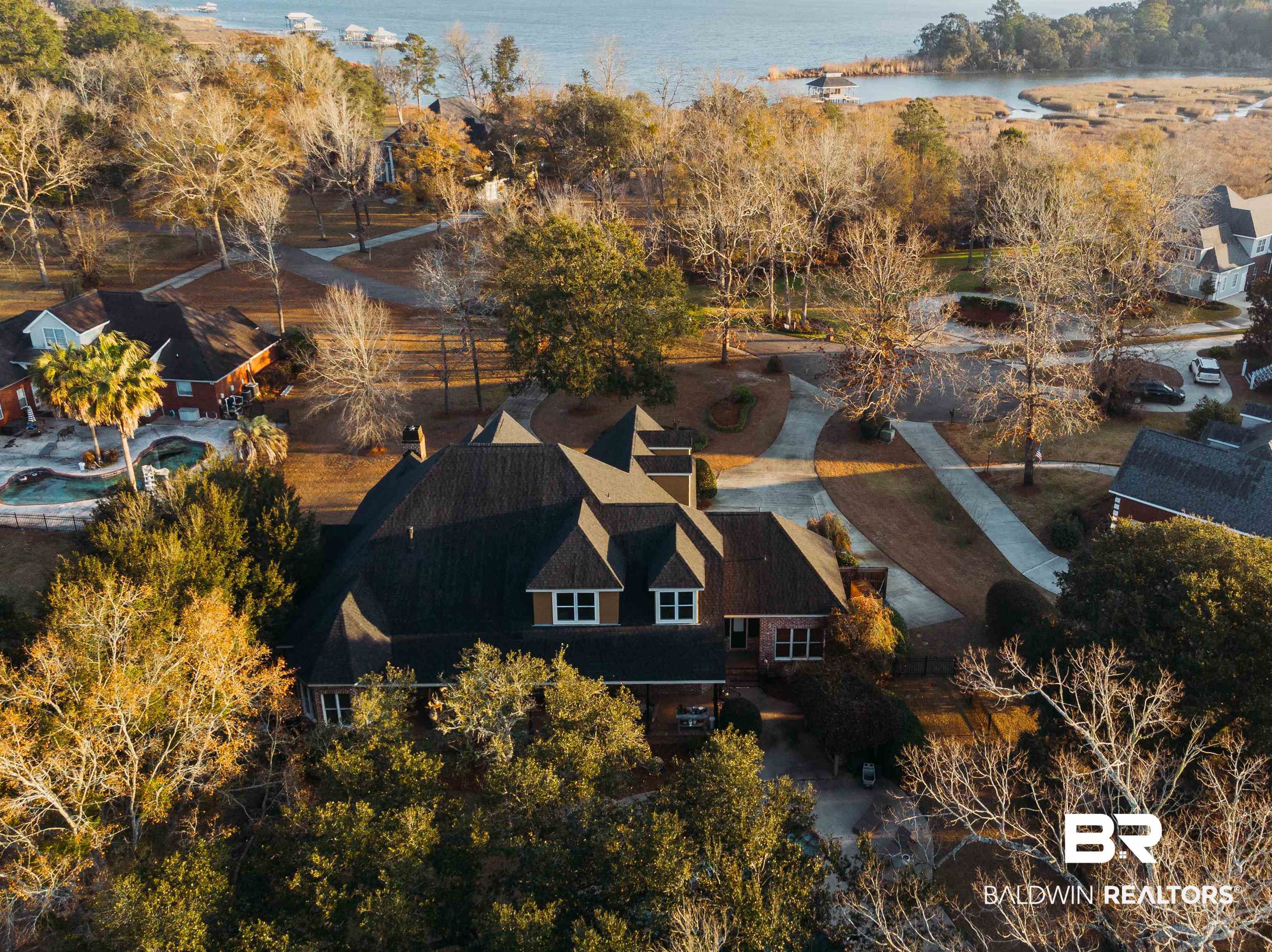 2905 Riverview Pointe Drive South Theodore, AL 36582 - Photo 38 of 44 Drone / aerial view of a nearby body of water